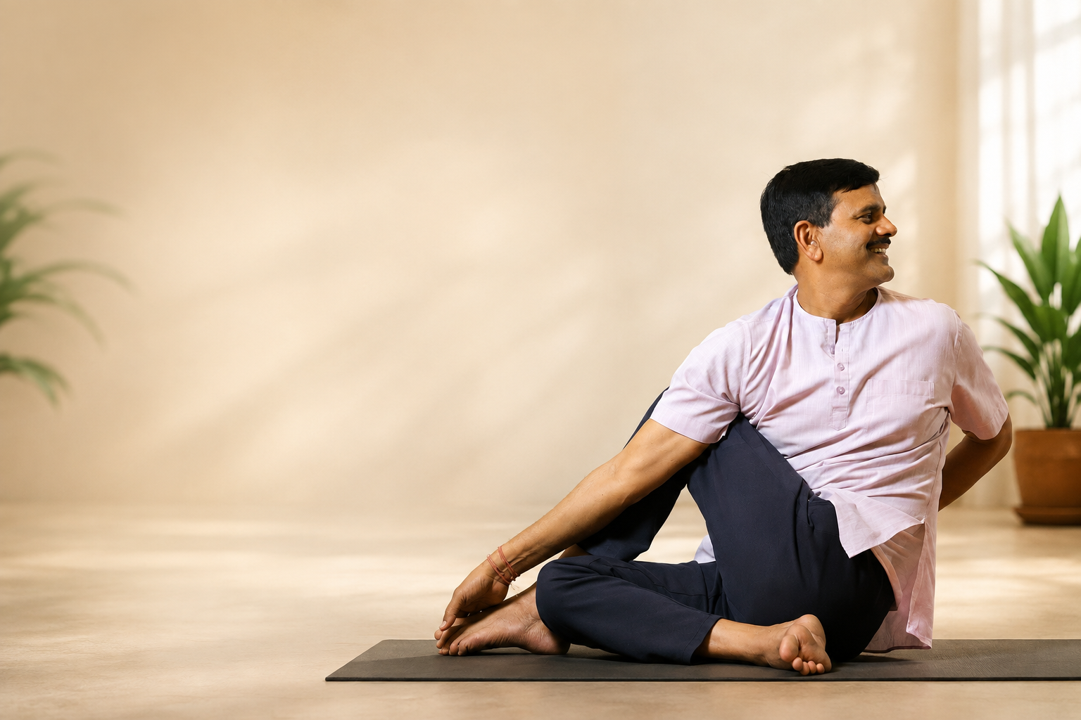 Yoga practice at SR Yogpeeth