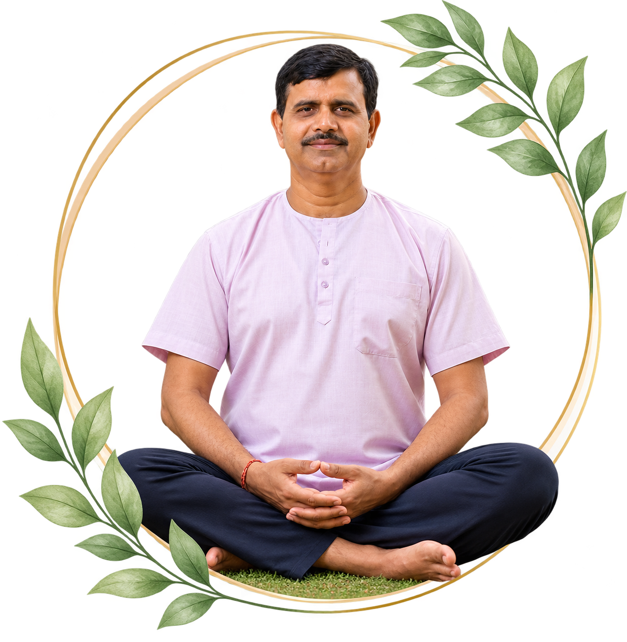 Kamal Kishor in a seated yoga pose